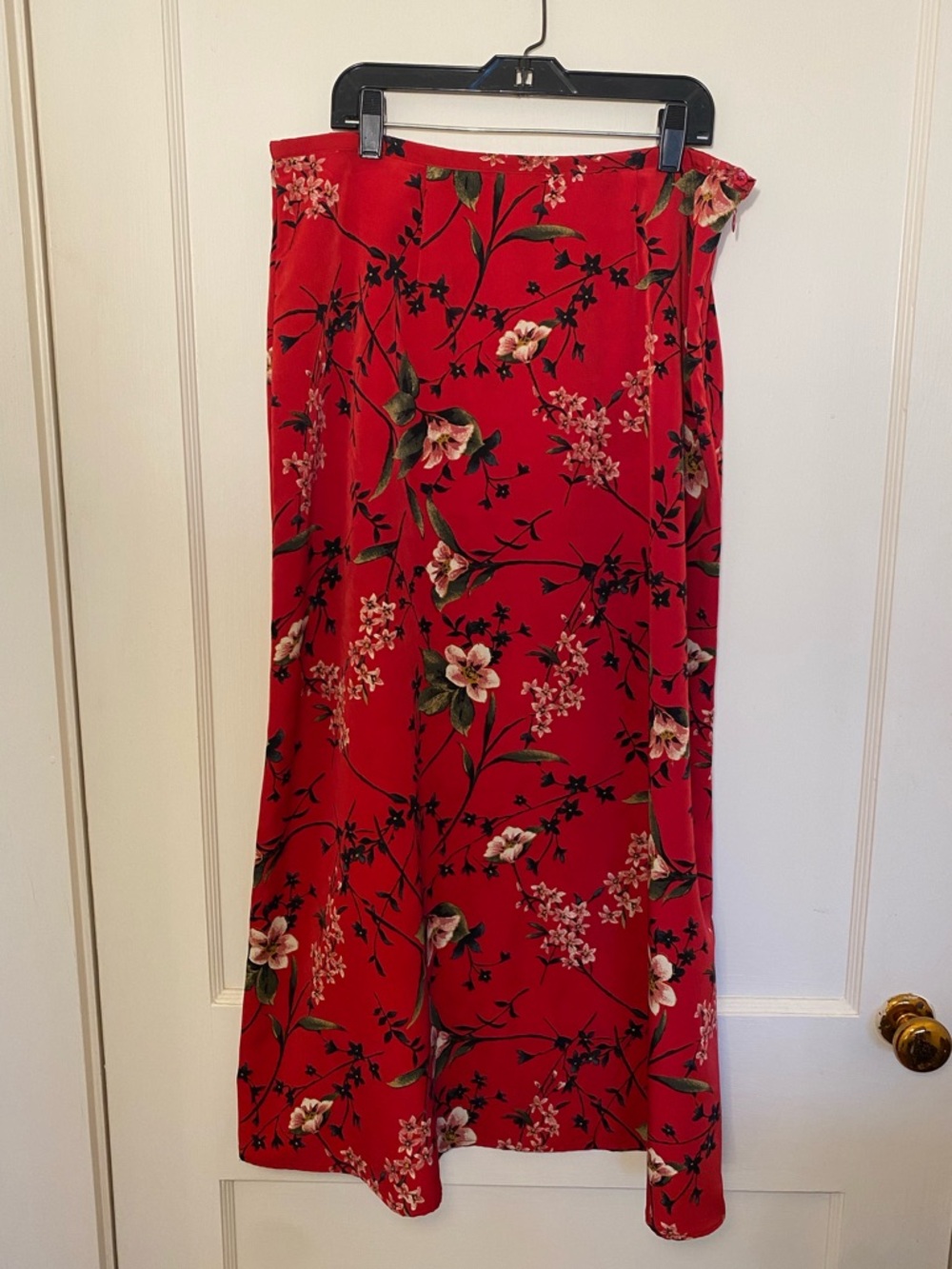Kathie Lee Collection Red Floral Maxi Skirt